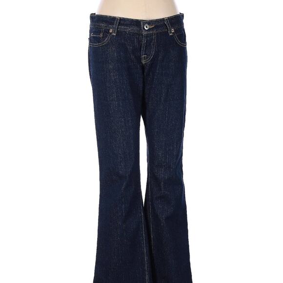 Lucky Brand Low Rise Flare Jeans, Size 4, Dark Blue Denim, Bell Bottoms - Picture 2 of 8